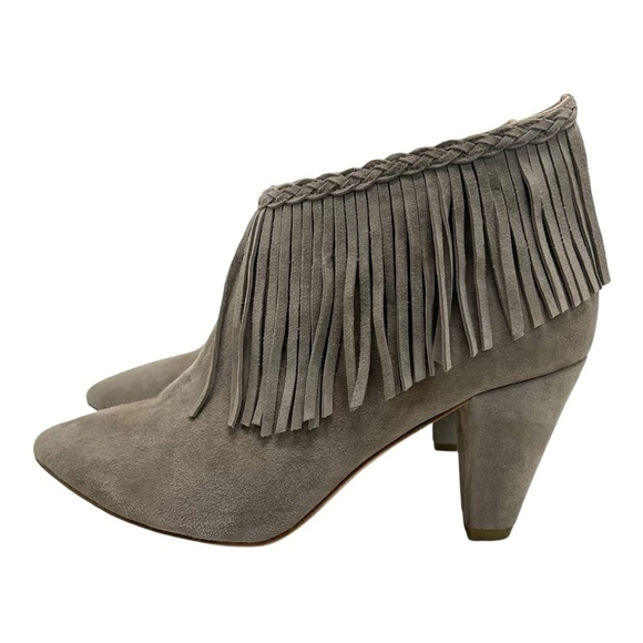Anine Bing Irmelin Gray Suede Fringe Casual Booties Southwestern Boho Women’s 39 - Picture 4 of 15